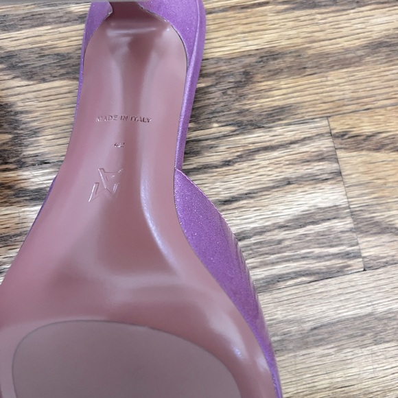 Amina Muaddi Lupita Glitter 95MM Leather Sandals in size 42 - Picture 5 of 5